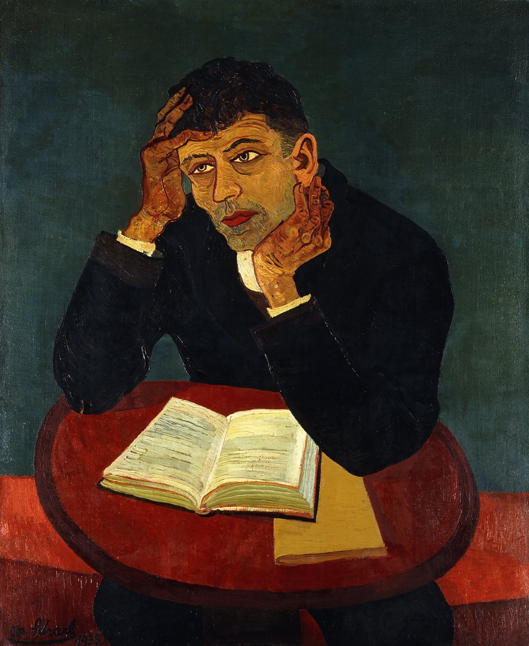 Lezende man door Josef Scharl