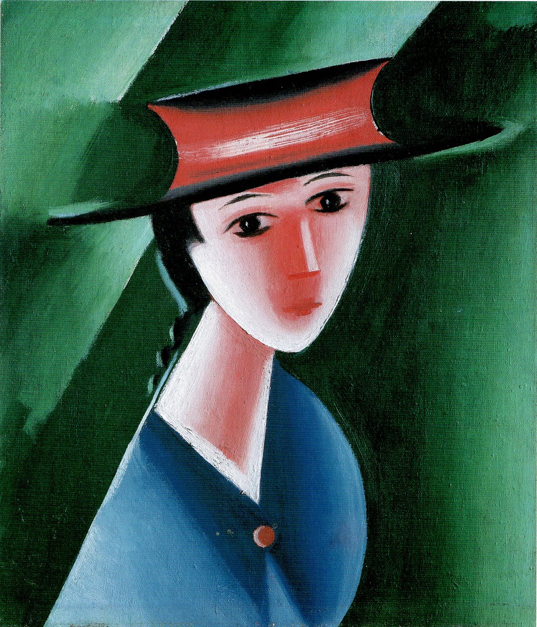 Meisje met rode hoed, 1915 door Josef Čapek