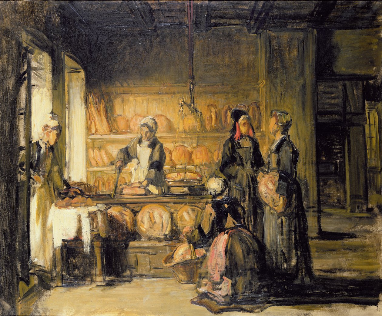 Interieur van een Bretonse Bakkerij, c.1906 door Joseph Bail