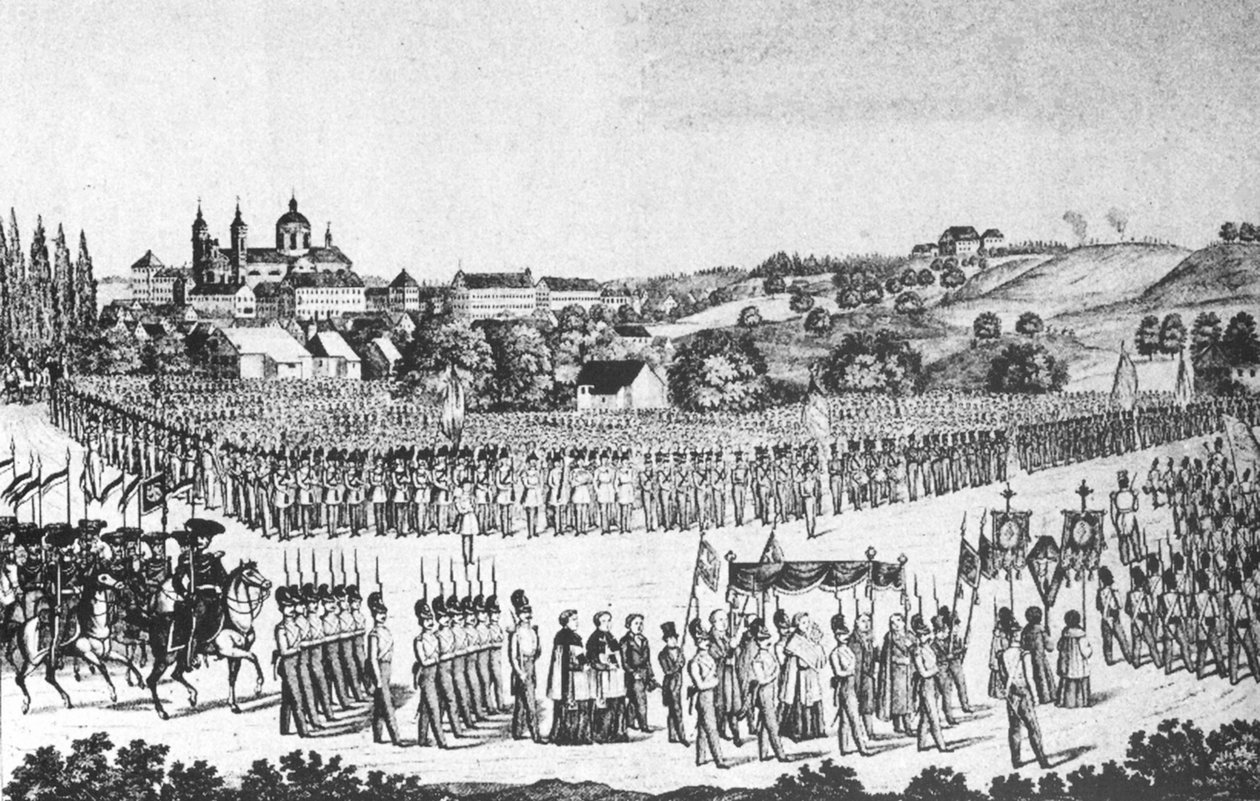 Heilig-Bloed-processie in Altdorf-Weingarten, 22 mei 1846 door Joseph Bayer