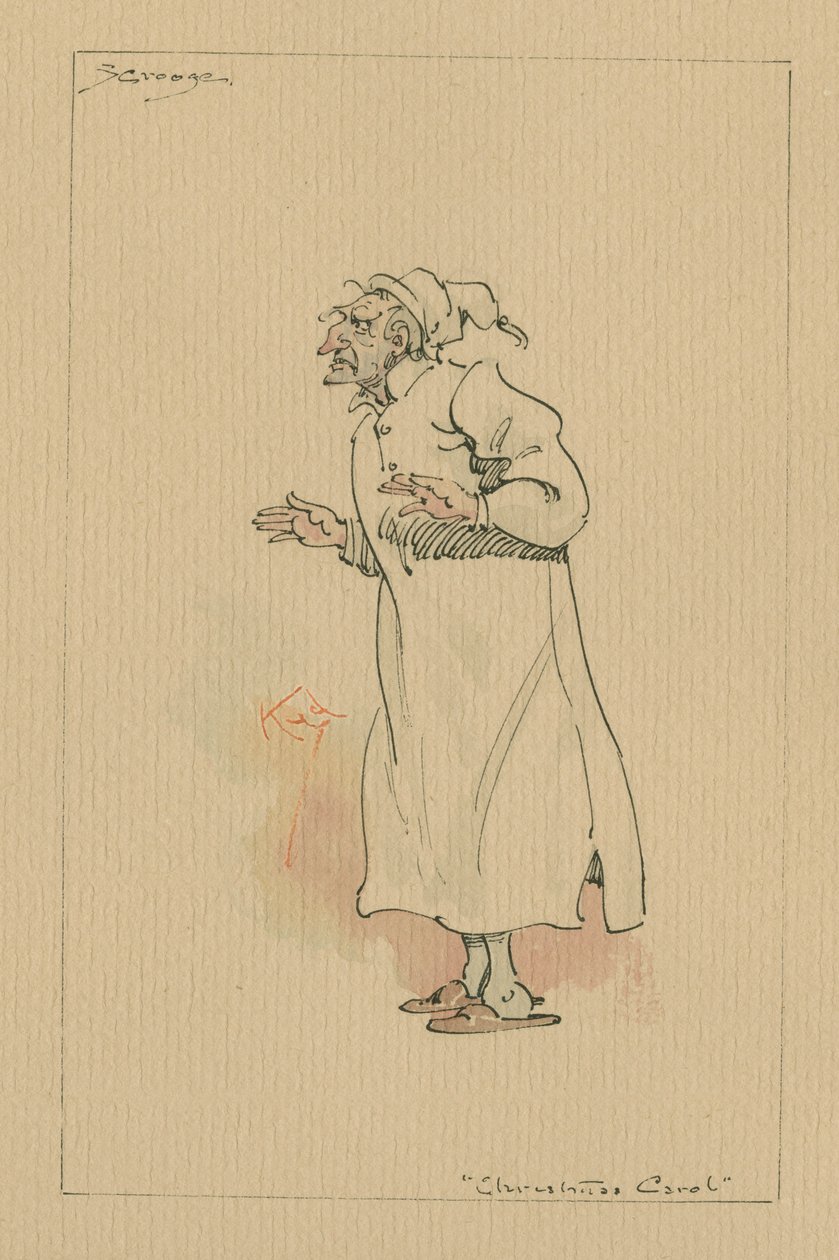 Ebenezer Scrooge - Een kerstlied, c.1920s door Joseph Clayton Clarke