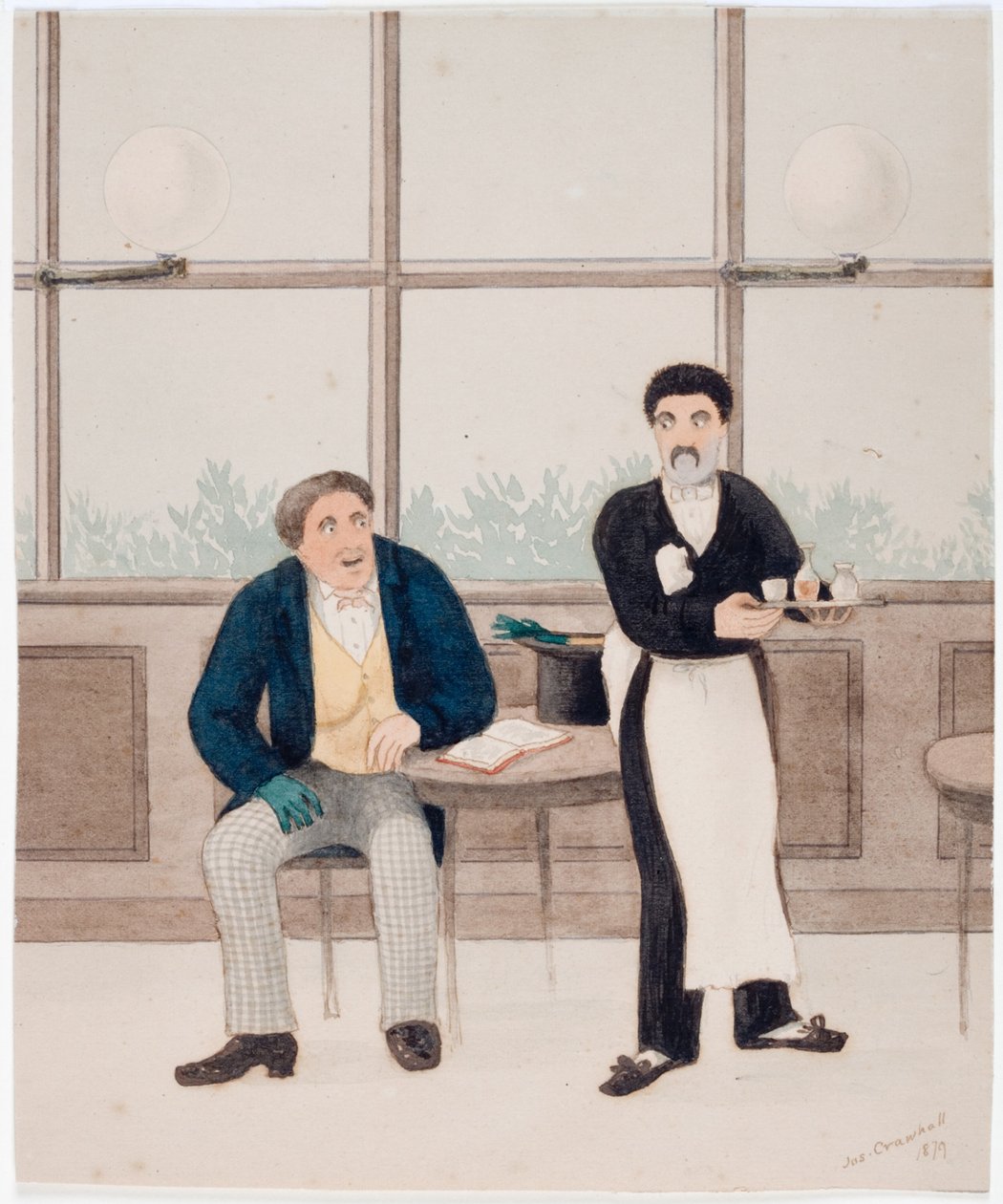 Figuren in een café door Joseph Crawhall