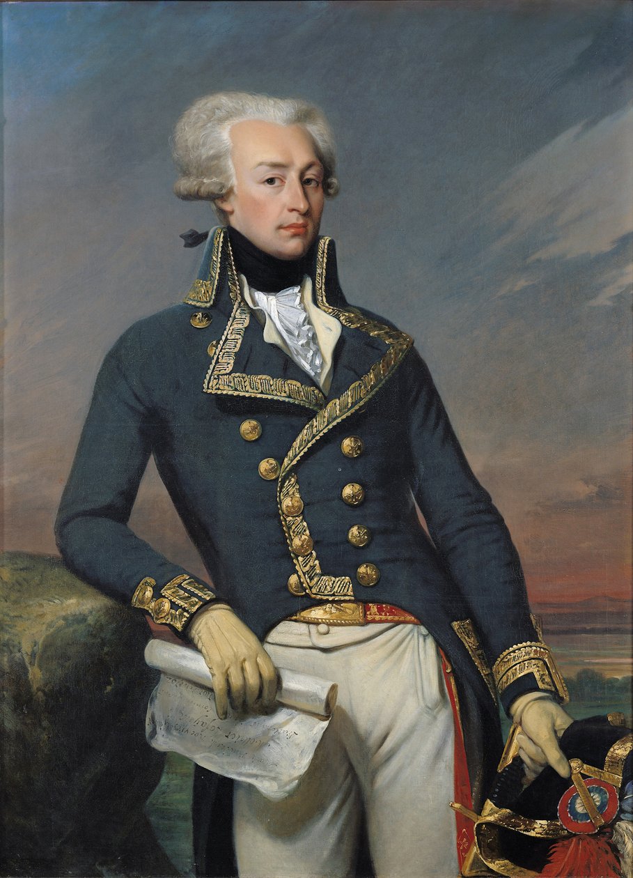 Portret van Gilbert Motier (1757-1834) de markies de La Fayette als luitenant-generaal, 1791 door Joseph Desire Court