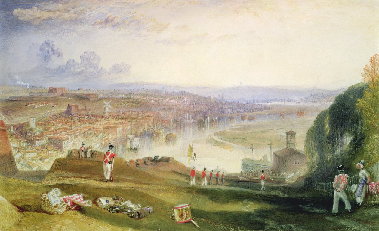 Chatham, richting Fort Pitt door Joseph Mallord William Turner