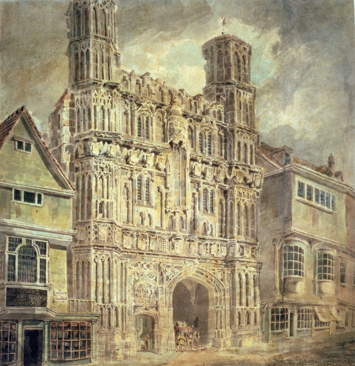 Christchurch Gate, Canterbury, c.1792-93 door Joseph Mallord William Turner