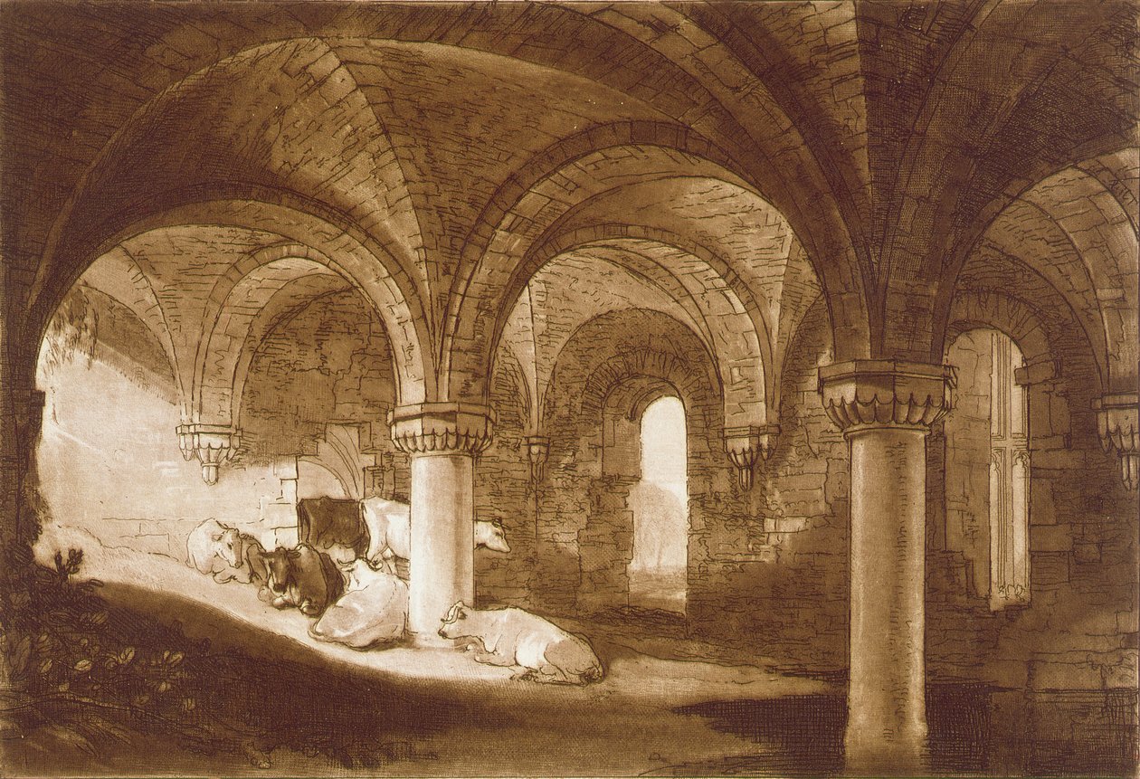 F.39.I De Crypte van Kirkstall Abbey, uit de 