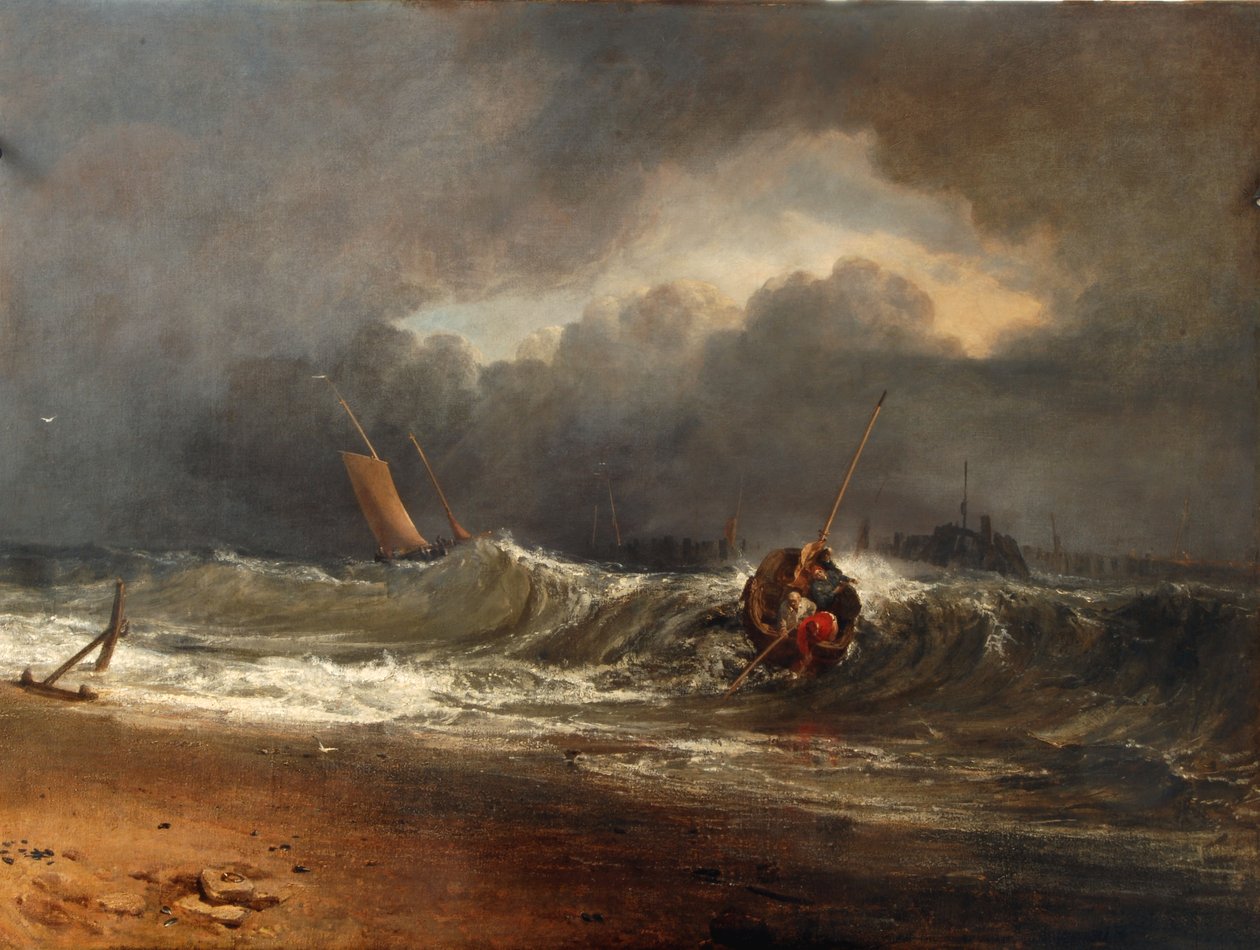 Vissers op een lijzijde in stormachtig weer door Joseph Mallord William Turner