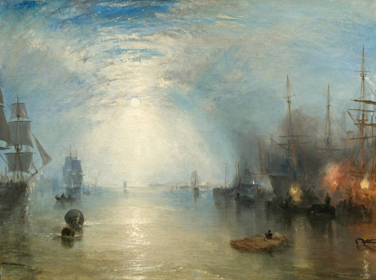 Keelmen die kolen laden bij maanlicht door Joseph Mallord William Turner