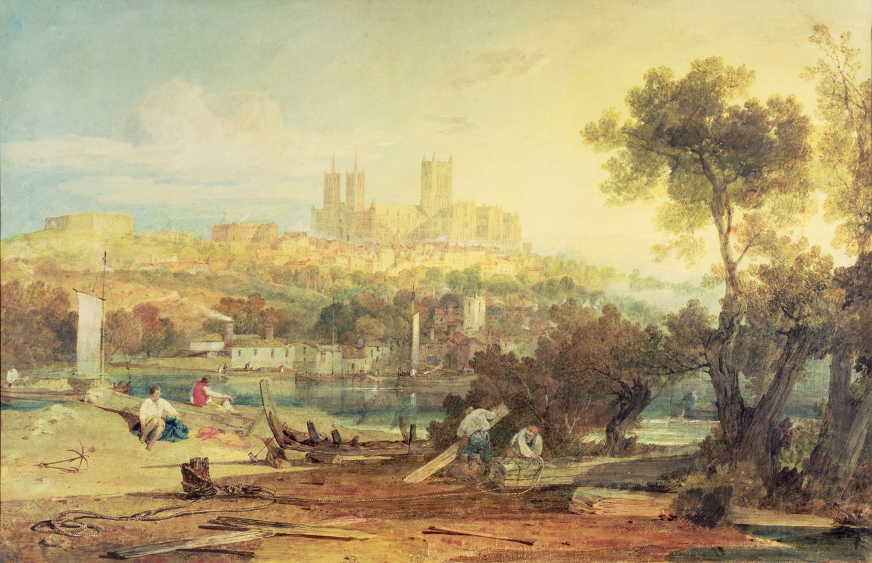 Uitzicht op Lincoln door Joseph Mallord William Turner