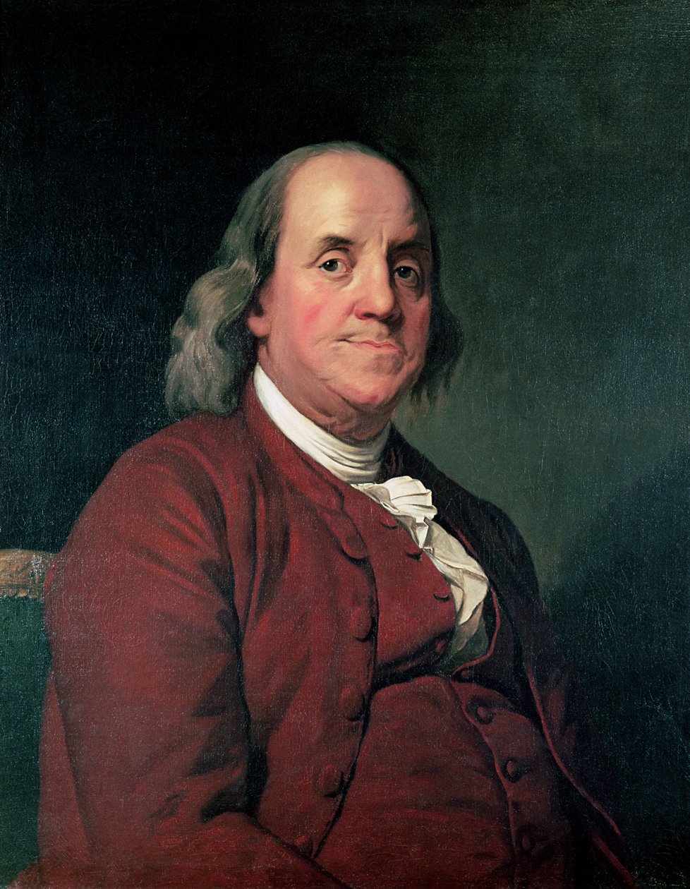 Benjamin Franklin, 1782 door Joseph Wright of Derby