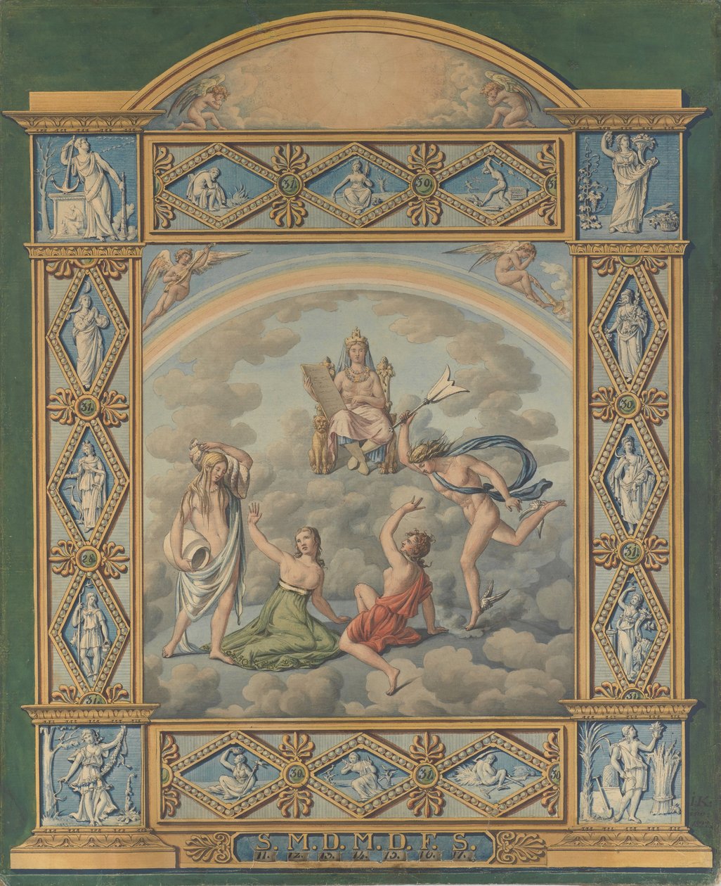Weekkalender, 1822 door Joseph Anton Koch