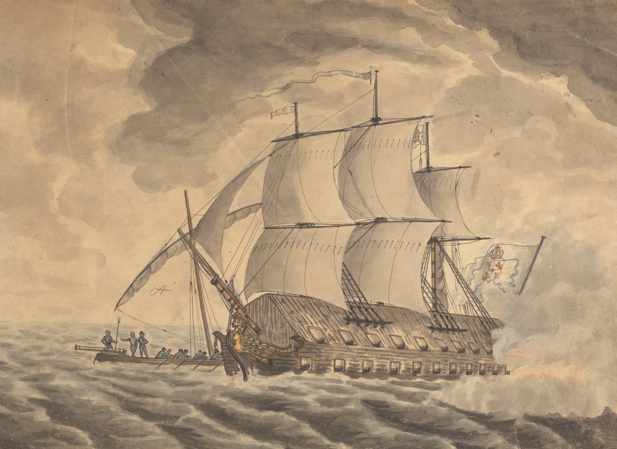 Junk Schip Gebruikt Tegen Gibraltar..Enkel Junk Schip door Joseph Cartwright