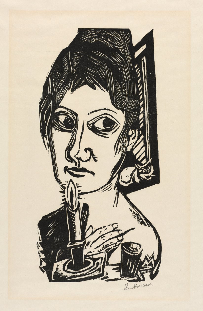Vrouw met Kaars door Joseph Charles Marin