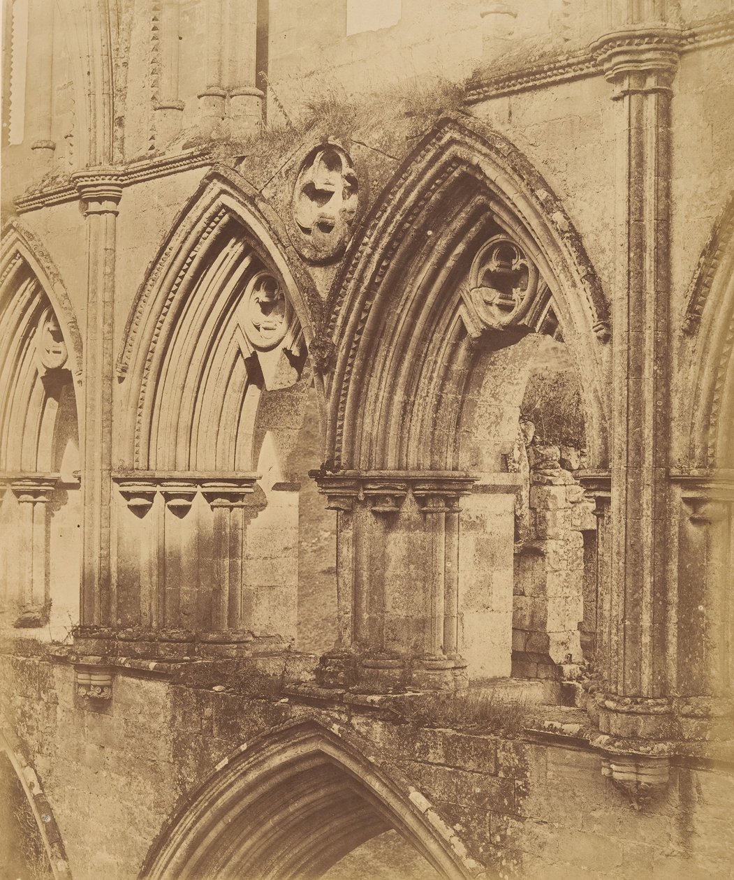 Rivaulx Abdij. De Triforium Bogen, 1850 door Joseph Cundall