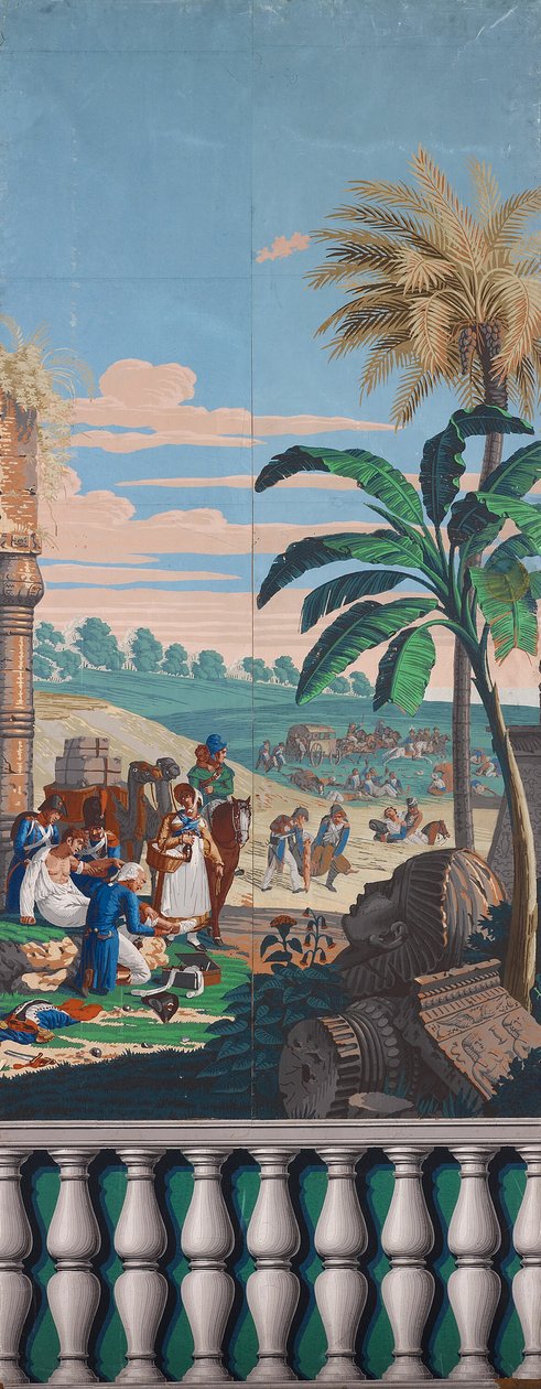 Scenisch behang: De slag bij Heliopolis door Joseph Dufour