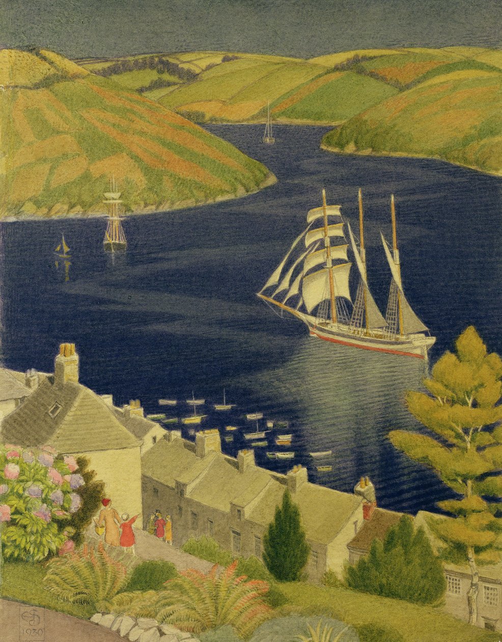 Cornwall Haven, 1930 door Joseph Edward Southall