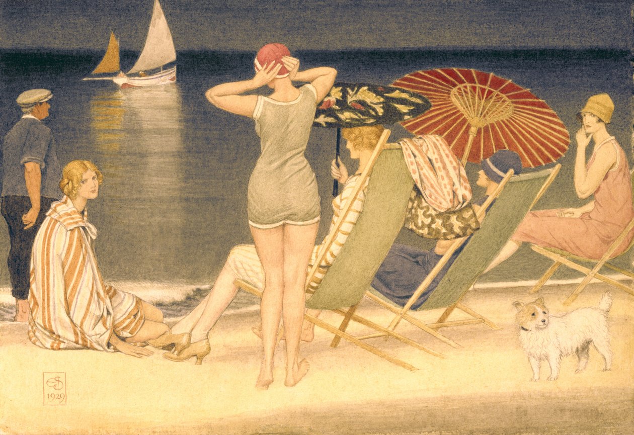 Parasols, 1929 door Joseph Edward Southall