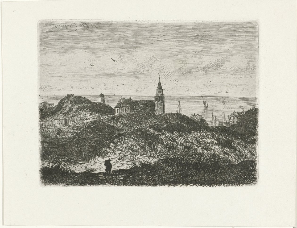 Gezicht op Scheveningen door Joseph Hartogensis