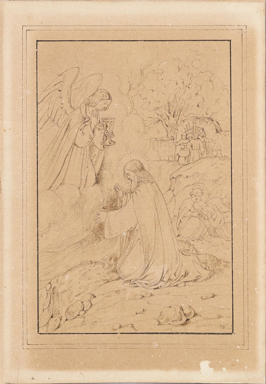 Christus op de Olijfberg door Joseph Hasslwander