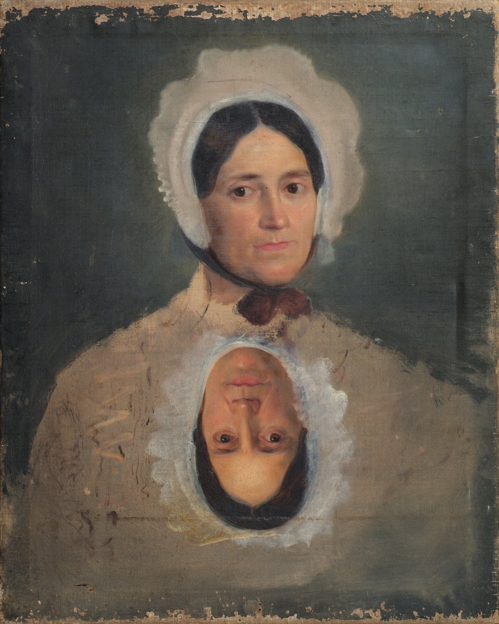 Twee vrouwenhoofdstudies door Joseph Hasslwander