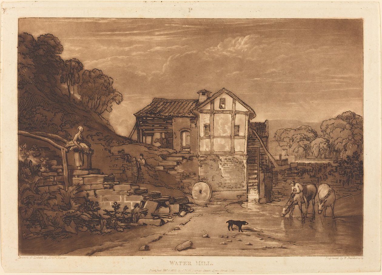 Watermolen door Joseph Mallord William Turner and Robert Dunkarton
