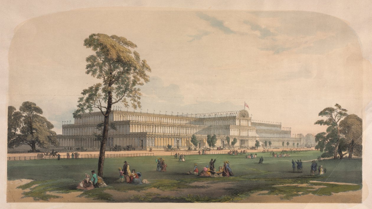 Het Crystal Palace, ca. 1850 door Joseph Nash