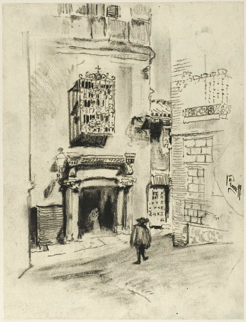 Een Deur, Toledo door Joseph Pennell