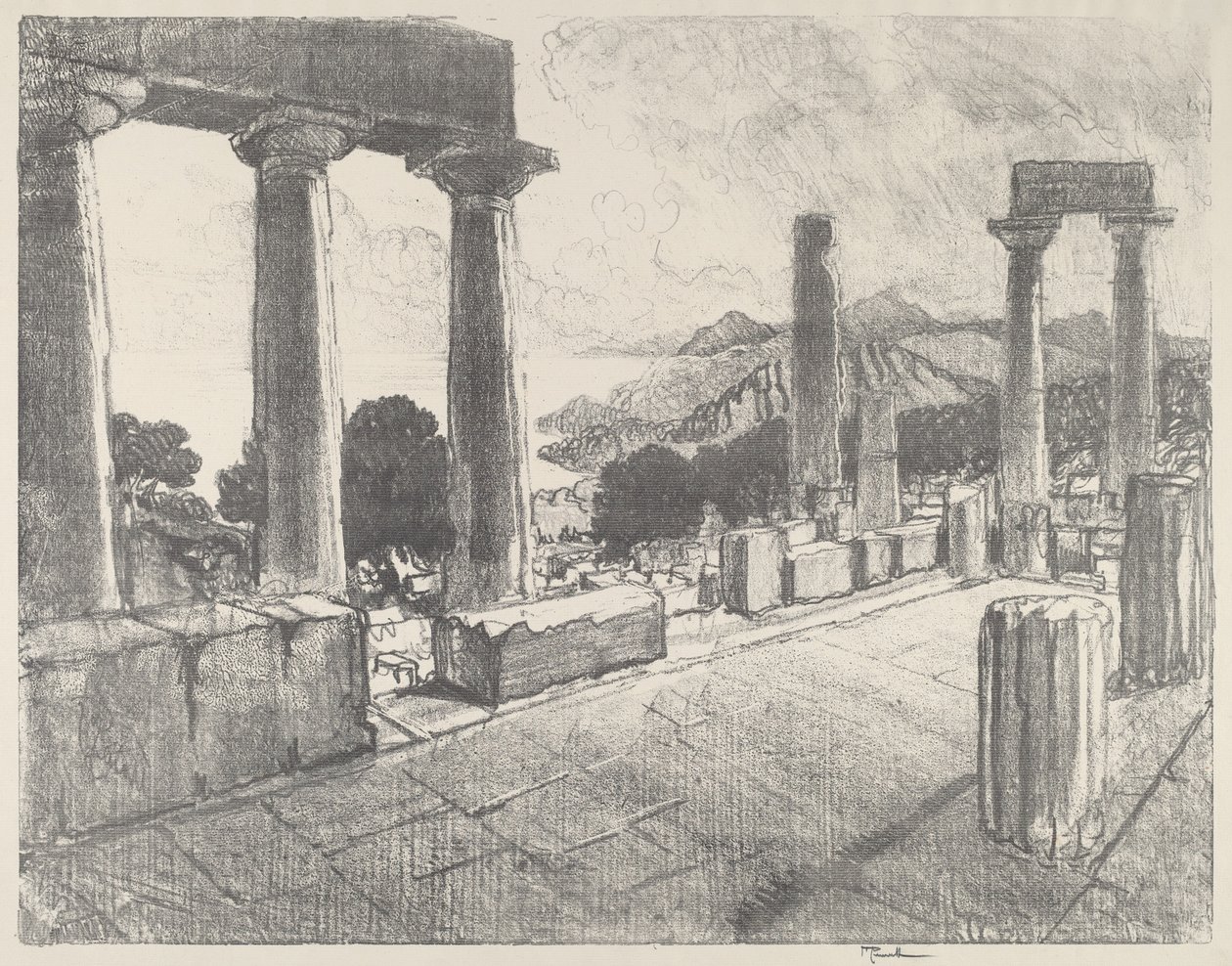 Aegina, Het Zwarte Woud, 1913 door Joseph Pennell