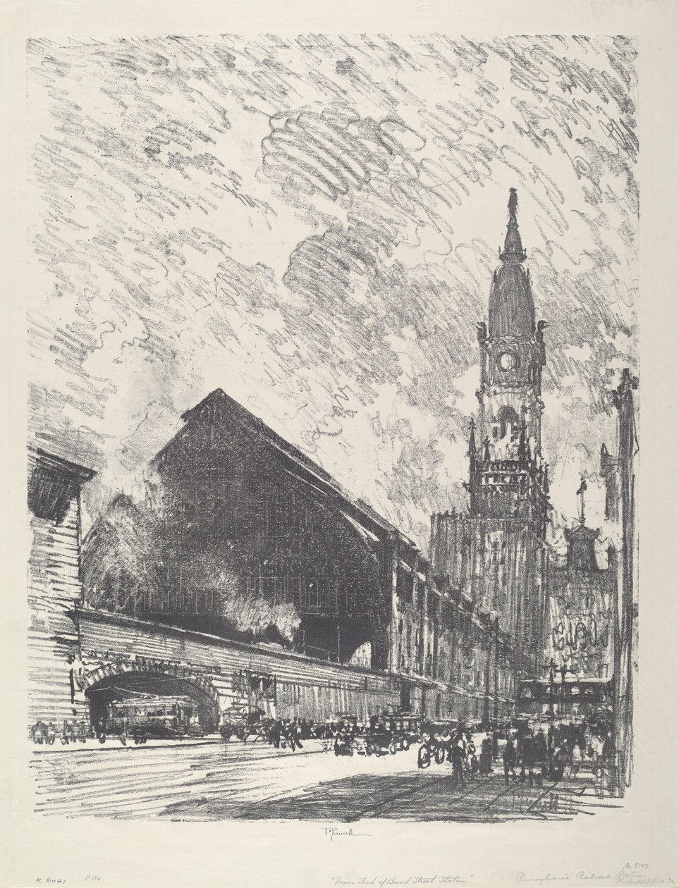 Broad St. Station, 1912 door Joseph Pennell