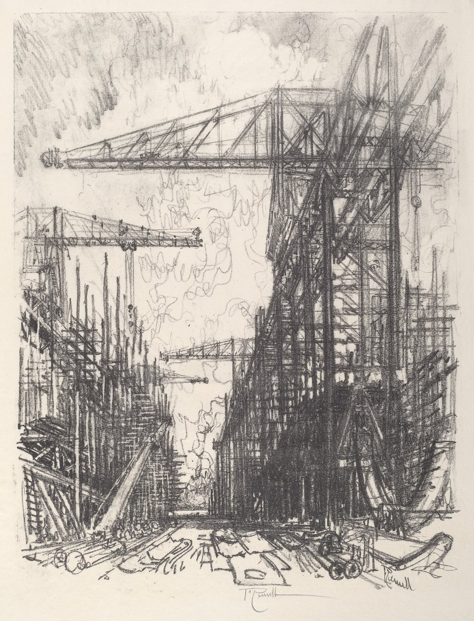 Gebouwvernietigers, No.I, 1917 door Joseph Pennell