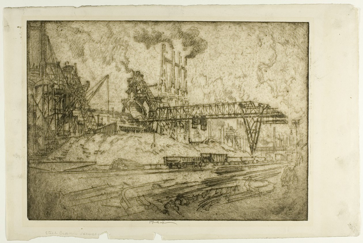 Kranen, Bessemer door Joseph Pennell