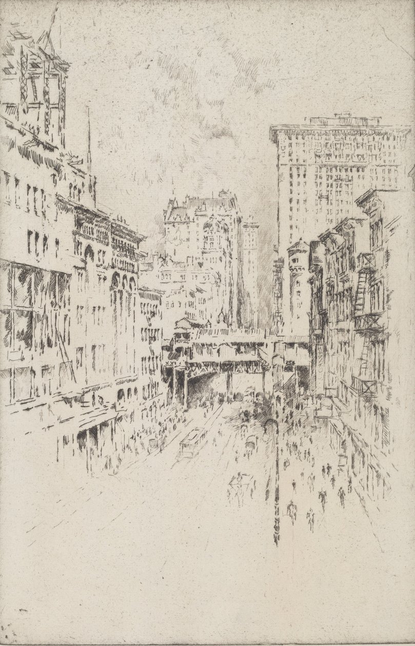 42e Straat, 1904 door Joseph Pennell