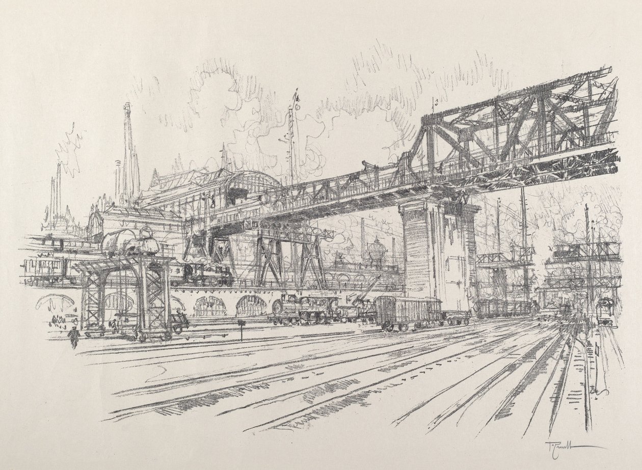 Gleisdreieck, 1921 door Joseph Pennell
