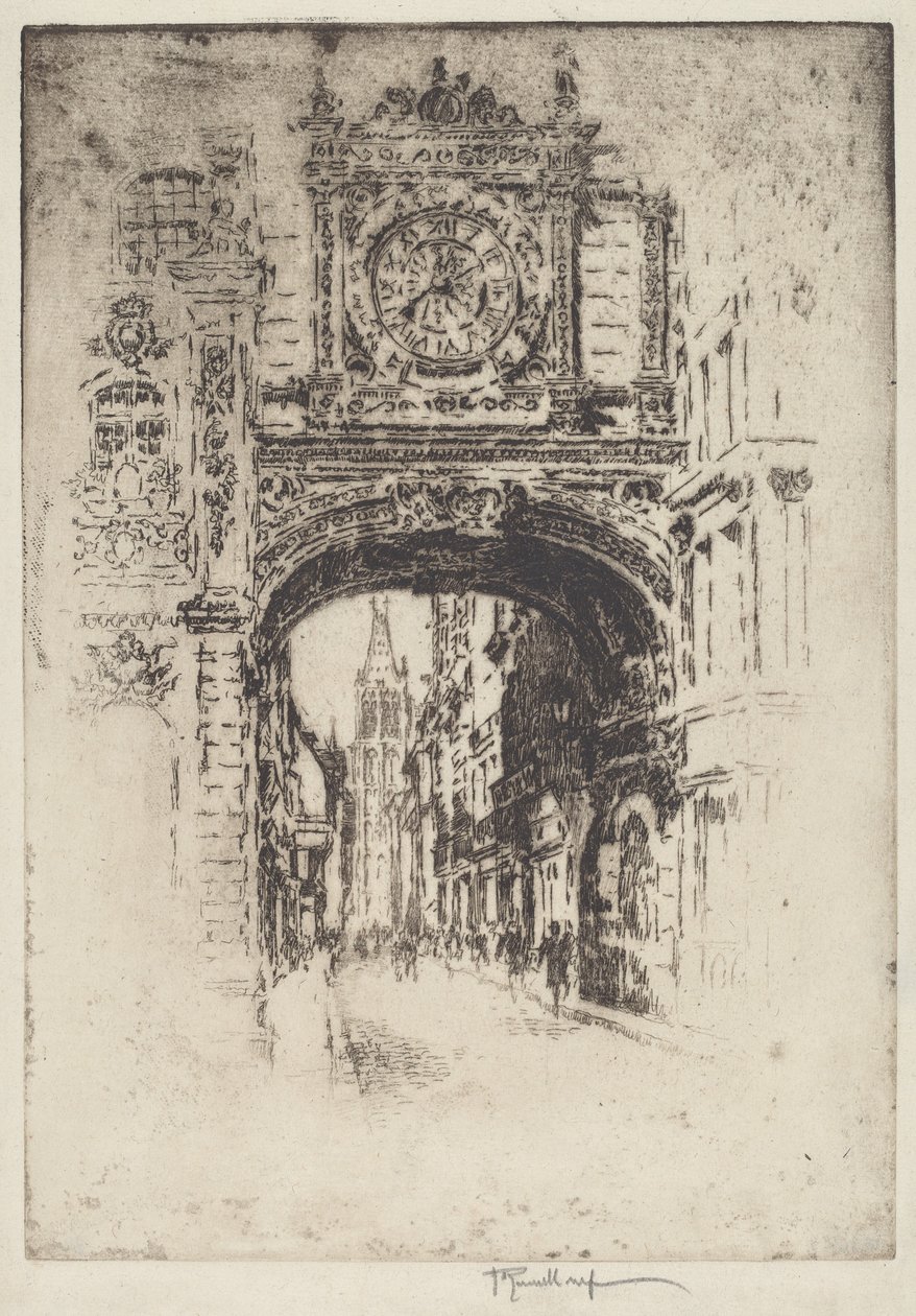 Grote Klok, Rouen door Joseph Pennell