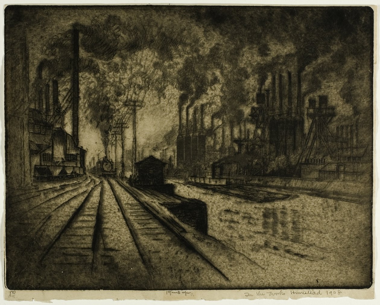 In de werken, Homestead door Joseph Pennell