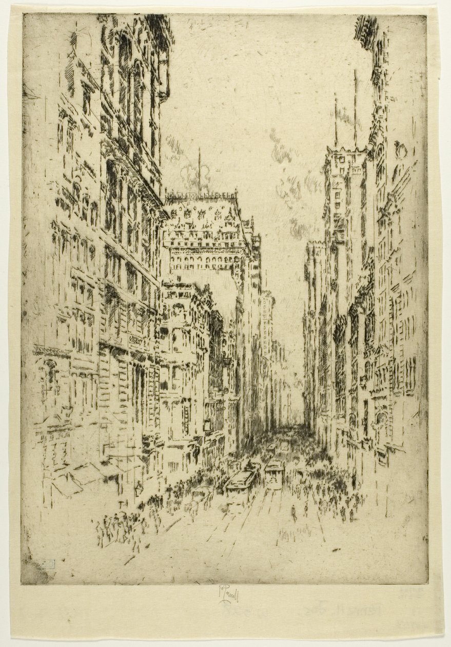 Lower Broadway door Joseph Pennell