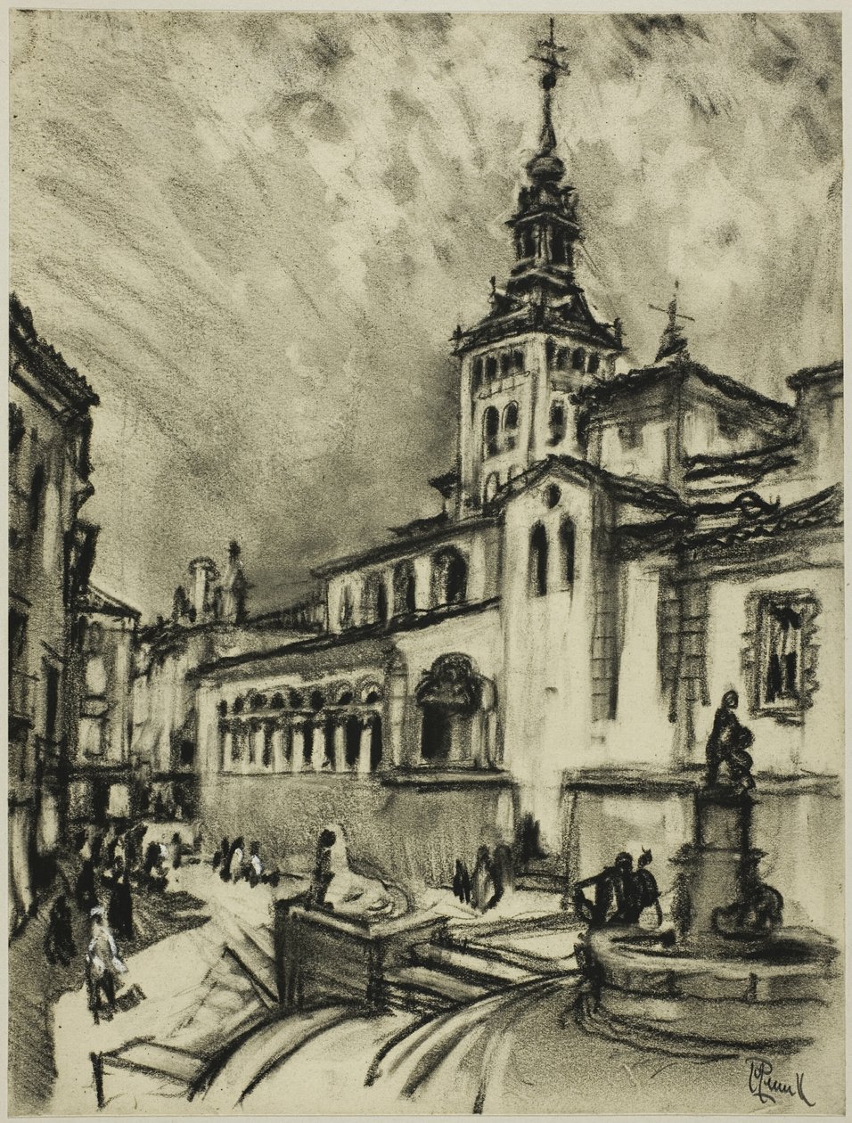San Martín, Segovia door Joseph Pennell