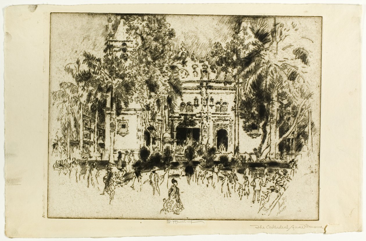 De kathedraal, Panama door Joseph Pennell