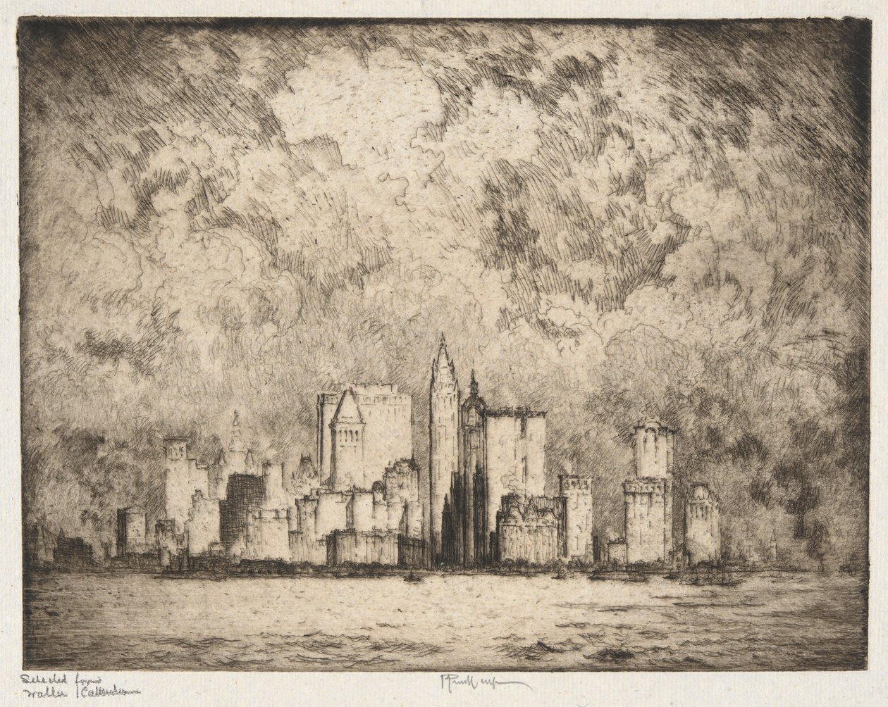 De stad in 1915 door Joseph Pennell