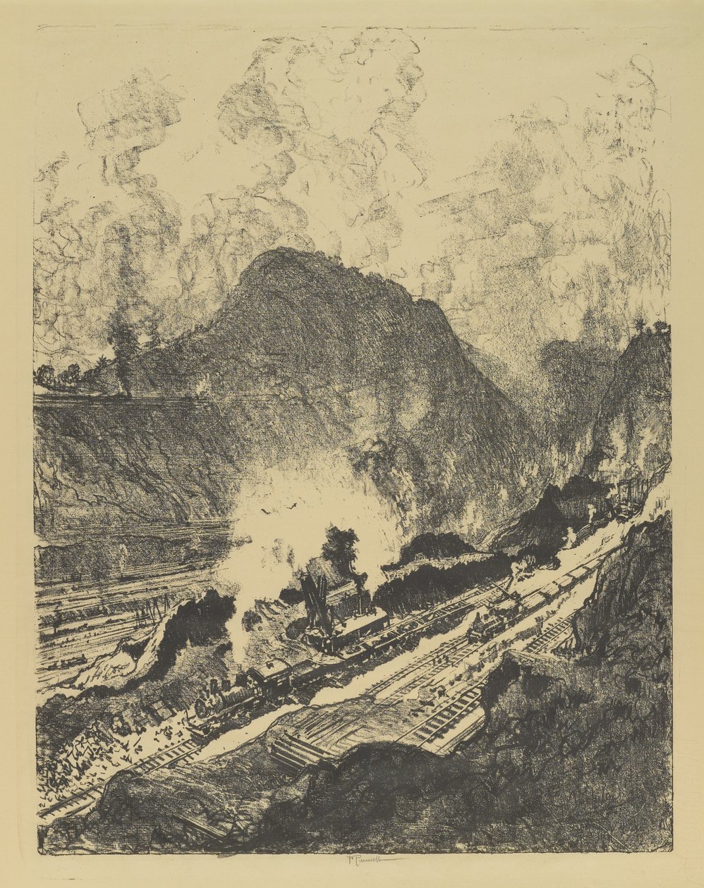 De Cut van Culebra door Joseph Pennell