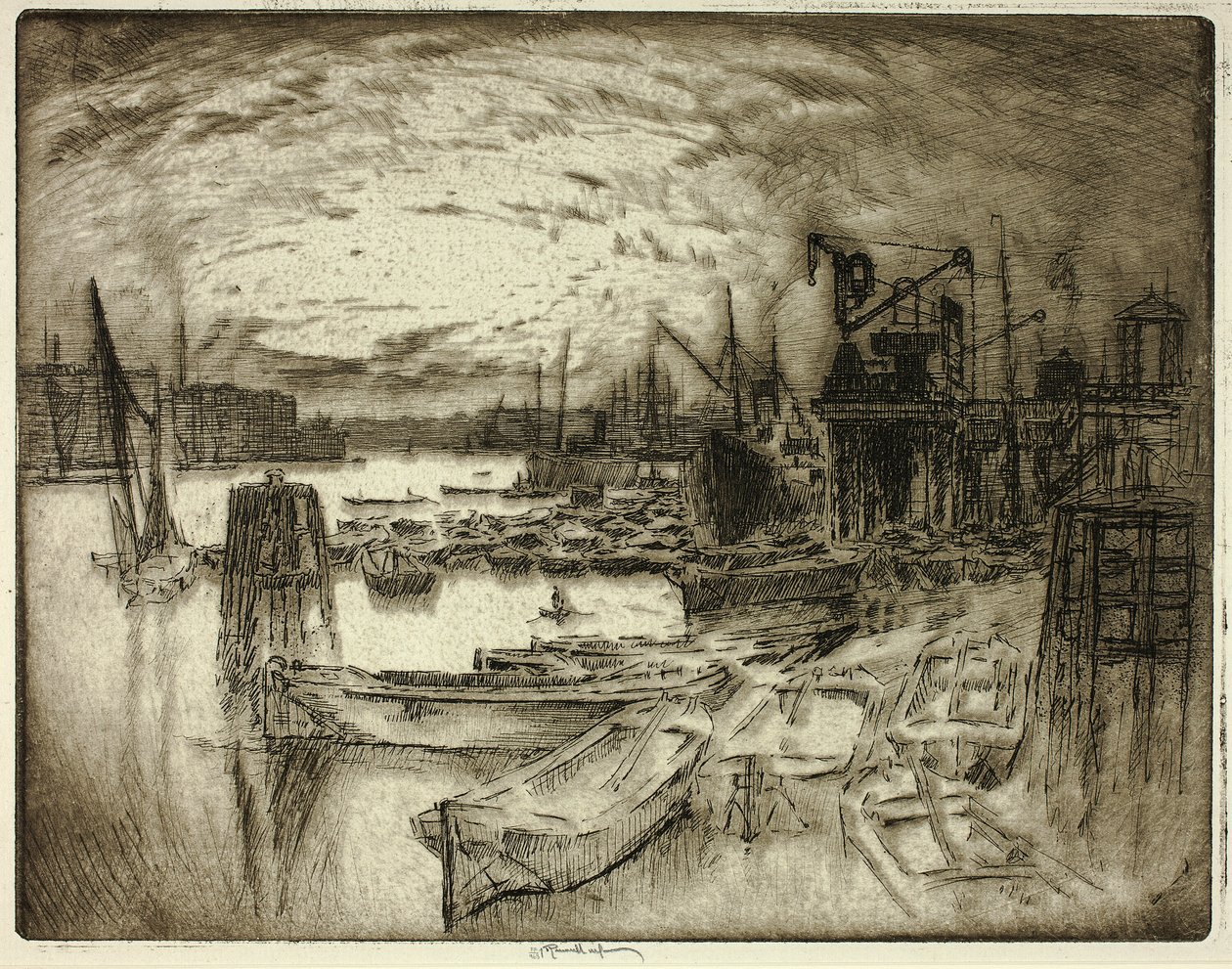 De Dok Hoofd door Joseph Pennell
