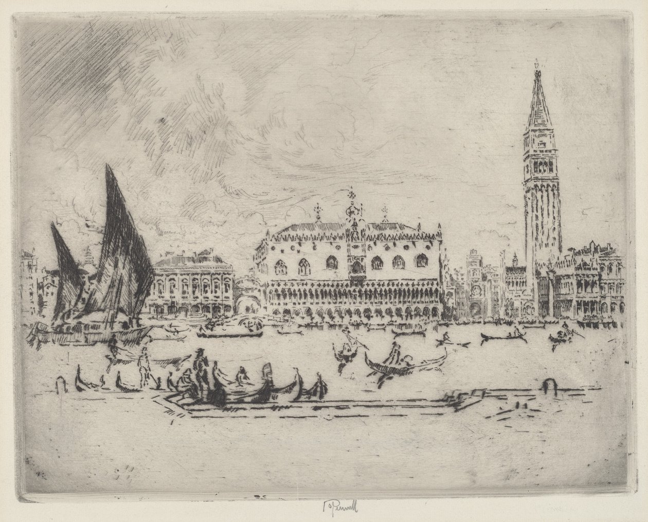 Het Dogenpaleis door Joseph Pennell