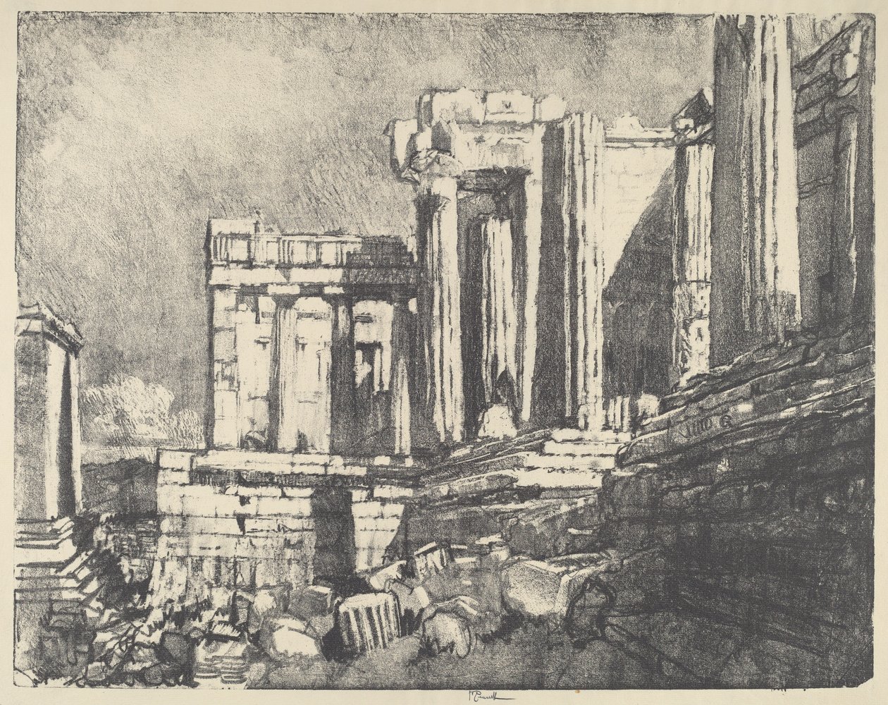 De Propylaea, Athene door Joseph Pennell
