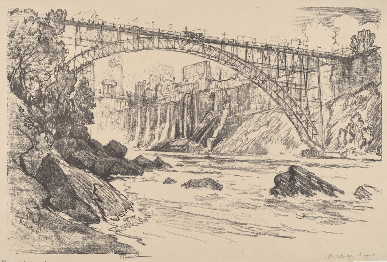 De Stalen Brug, 1910 door Joseph Pennell