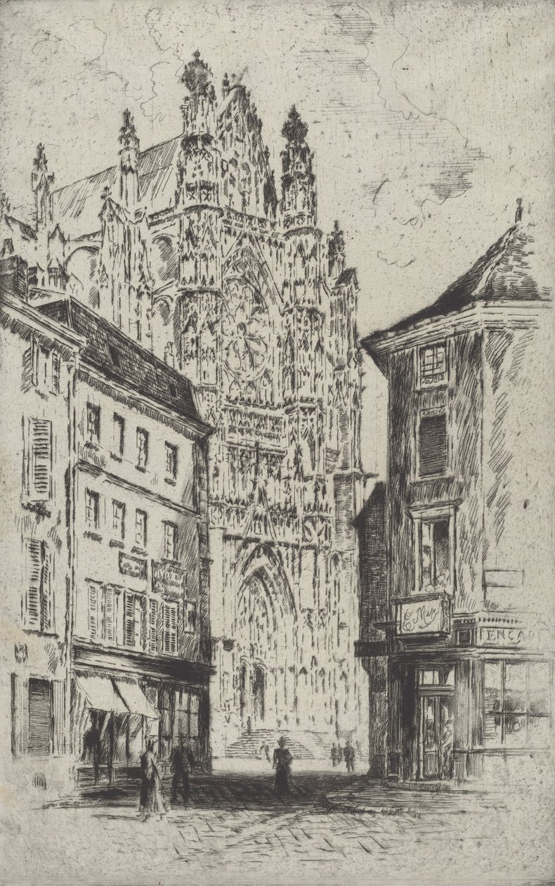 Het Transept, Beauvais, 1907 door Joseph Pennell