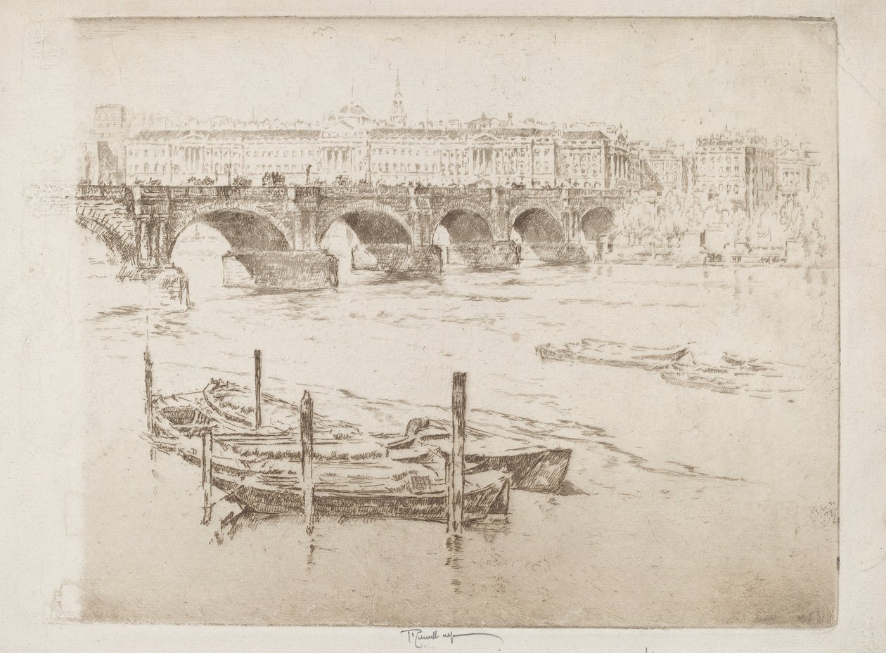Waterloo Bridge en Somerset House door Joseph Pennell