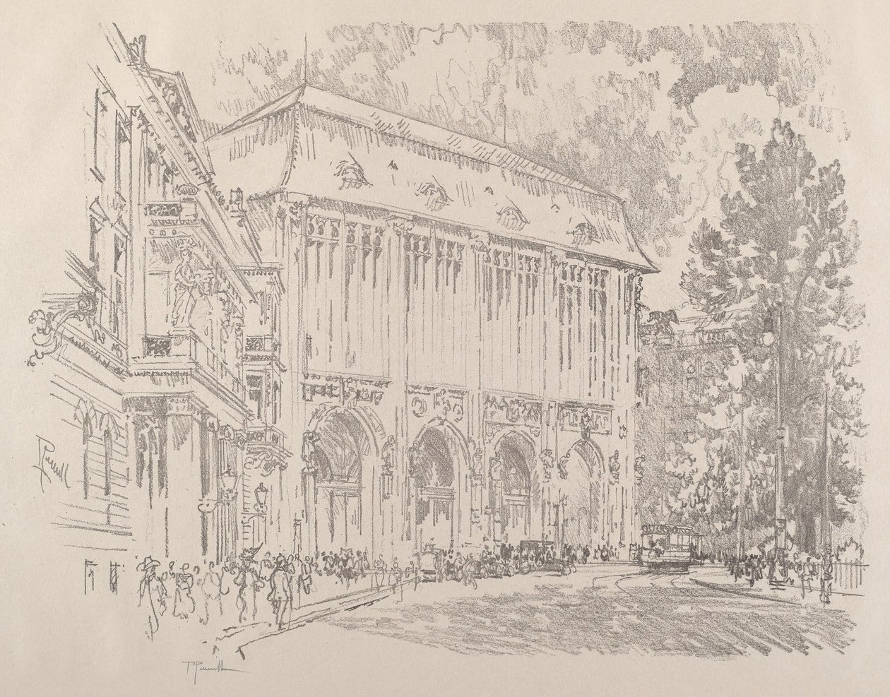 Wertheim, Leipziger-Platz, Berlijn door Joseph Pennell