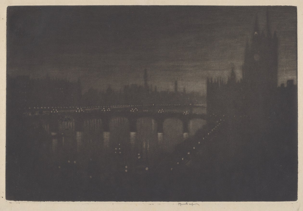 Westminster, Avond door Joseph Pennell