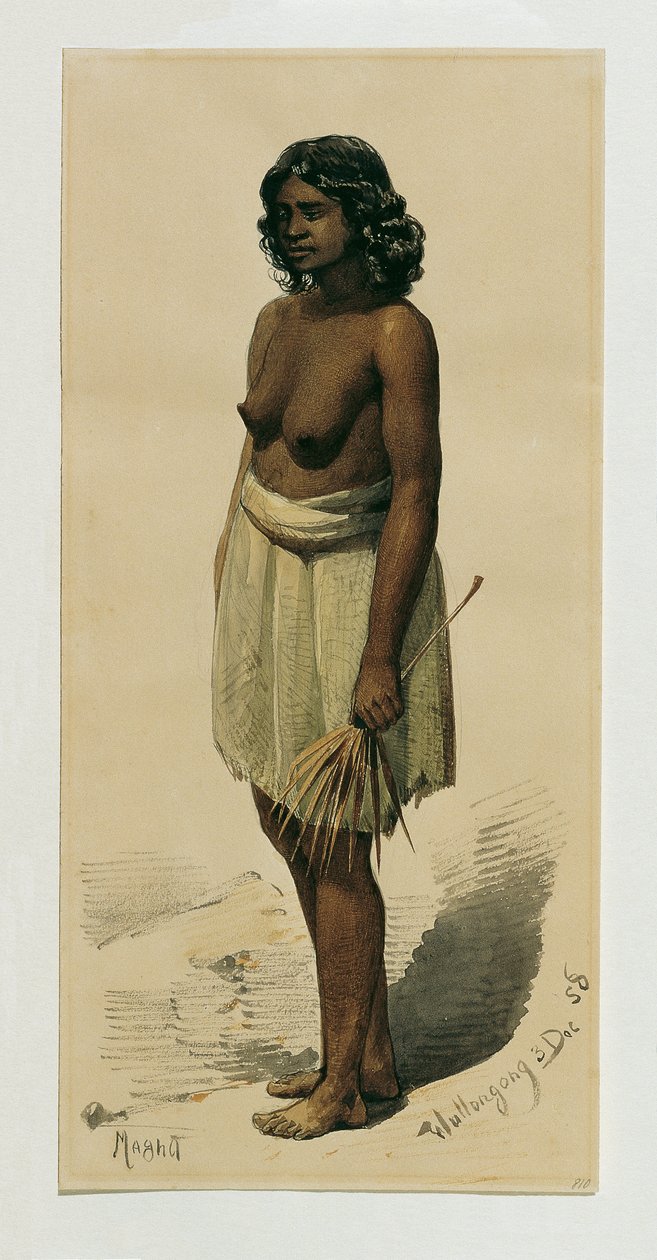Inheems meisje uit Woolongong (Wollongong), Australië door Joseph Selleny