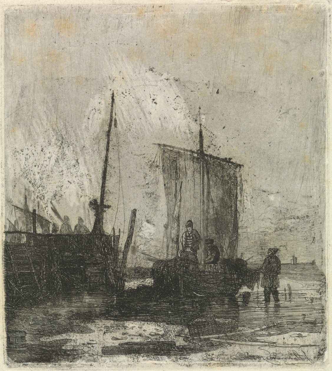 Boten in een Dok door Joseph Stannard